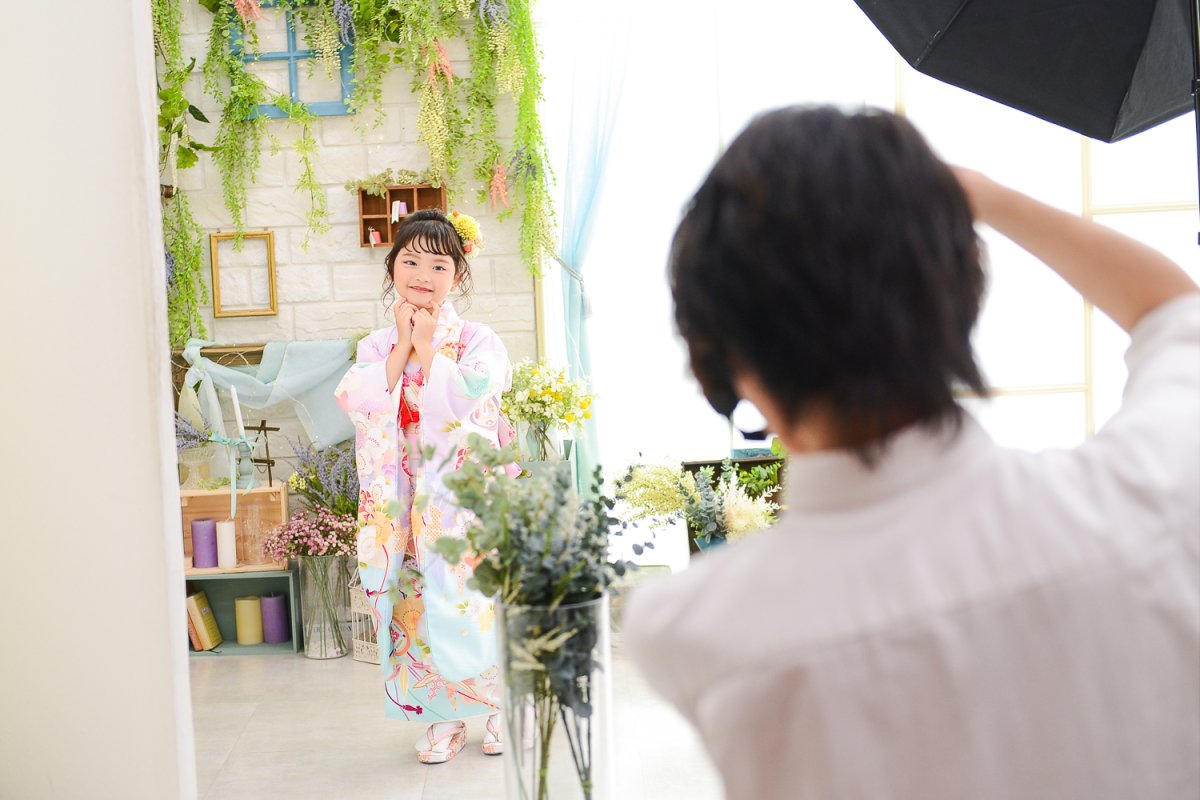 お客様一組ごとにスタジオ貸切撮影